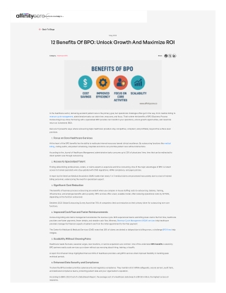 12 Benefits of BPO Unlock Growth and Maximize ROI