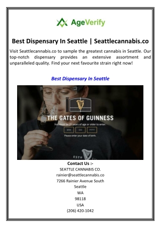 Best Dispensary In Seattle  Seattlecannabis.co