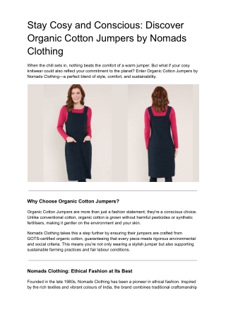 Stay Cosy and Conscious_ Discover Organic Cotton Jumpers by Nomads Clothing