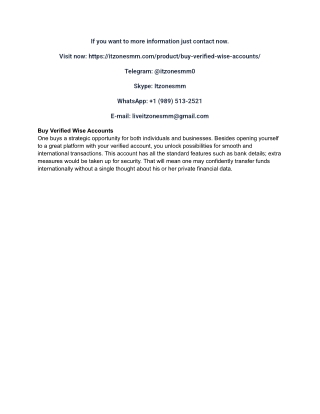 How do I buy Verified Wise Accounts_ A Step-by-Step Guide to Avoid scams_
