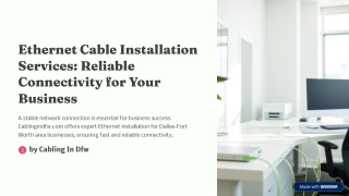 Ethernet Cable Installation Services Reliable Connectivity for Your Business