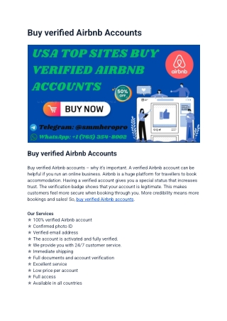 Buy verified Airbnb Accounts