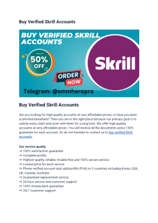 Buy Verified Skrill Accounts