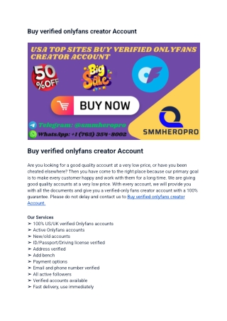 Buy verified onlyfans creator Account