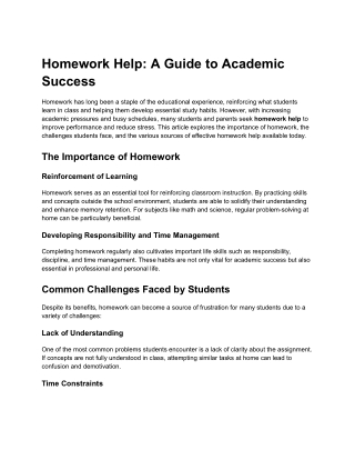 homework help a guide to academic success