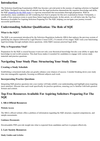 Top Free Resources Available For Aspiring Solicitors Preparing For The SQE