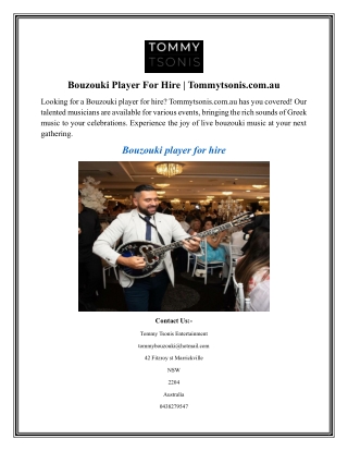 bouzouki player for hire tommytsonis com au