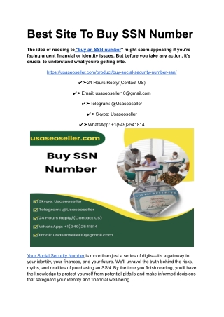 Best Site To Buy SSN Number