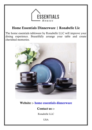 home essentials dinnerware ronabelle llc