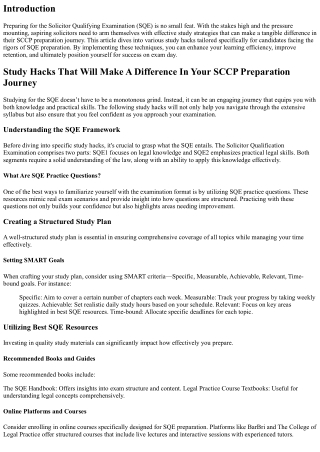 Study Hacks That Will Make A Difference In Your SCCP Preparation Journey