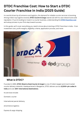 dtdc franchise cost how to start a dtdc courier