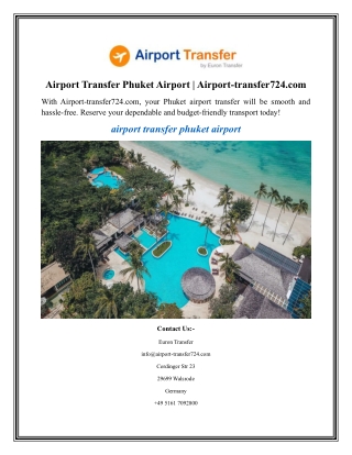 Airport Transfer Phuket Airport  Airport-transfer724.com