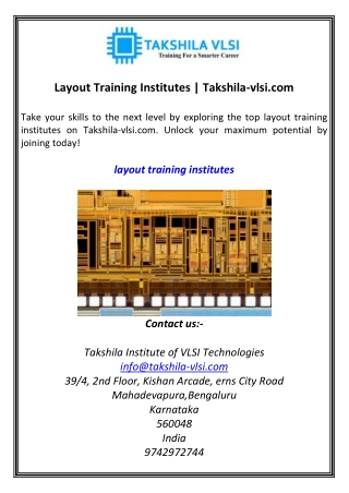 Layout Training Institutes Takshila-vlsi.com