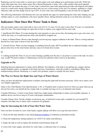 How Do You Tell It’s Time to Replace The Old Hot Water Tank