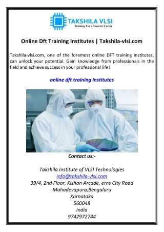 Online Dft Training Institutes Takshila-vlsi.com