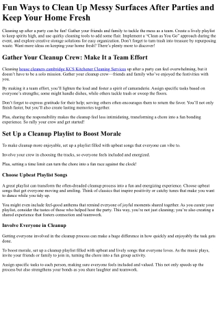 fun ways to clean up messy surfaces after parties