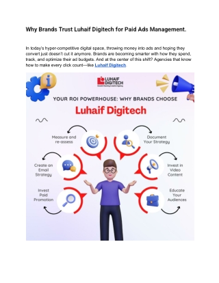 Why Brands Trust Luhaif Digitech for Paid Ads Management.