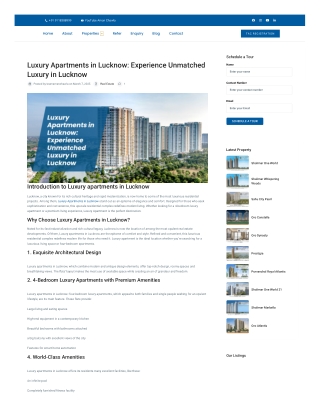 Luxury Apartments in Lucknow: Experience Unmatched Luxury in Lucknow