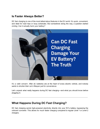 Can DC Fast Charging Damage Your EV Battery_ The Truth