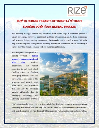 How to Screen Tenants Efficiently Without Slowing Down Your Rental Process