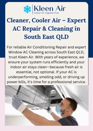 Expert Window AC Cleaning & Air Conditioning Repair Services in South East QLD  Kleen Air