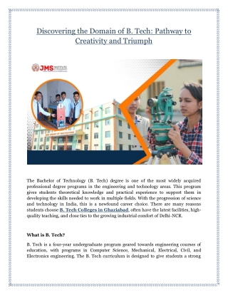 discovering the domain of b tech pathway