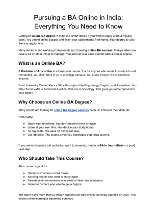 Pursuing a BA Online in India Everything You Need to Know