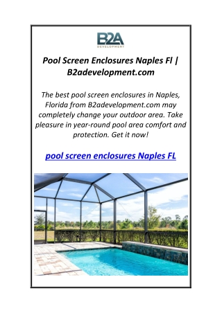 pool screen enclosures naples fl b2adevelopment