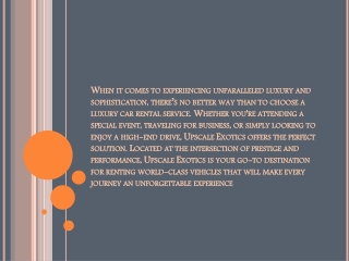 Drive Distinction: Redefine Travel with Elite Luxury Car Rental Services