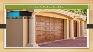 Is Your Garage Door Off Balance? Here’s How to Check It Safely