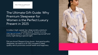 The Ultimate Gift Guide: Why Premium Sleepwear for Women is the Perfect Luxury