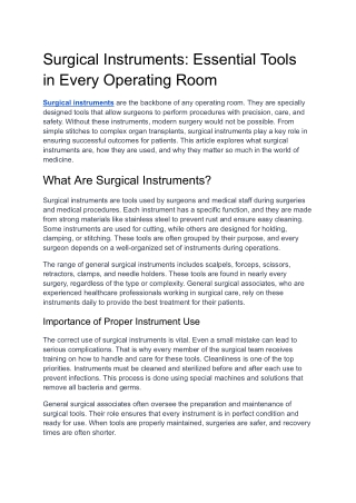 surgical instruments essential tools in every