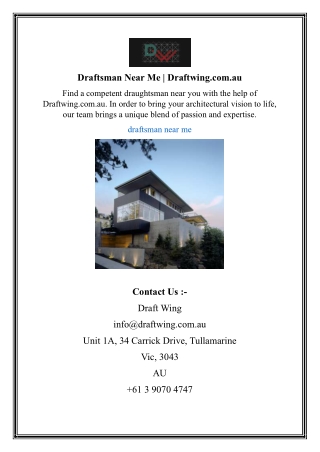 Draftsman Near Me | Draftwing.com.au