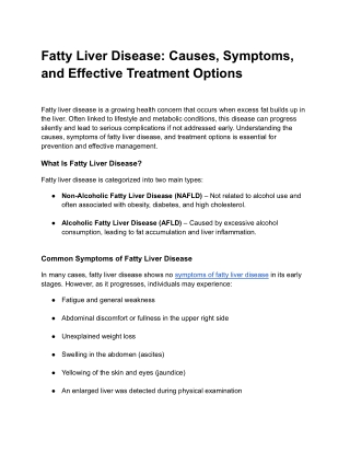 Fatty Liver Disease_ Causes, Symptoms, and Effective Treatment Options