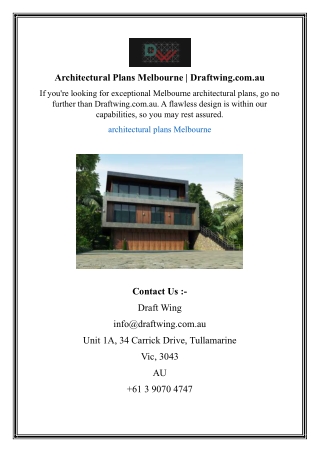 architectural plans melbourne draftwing com au