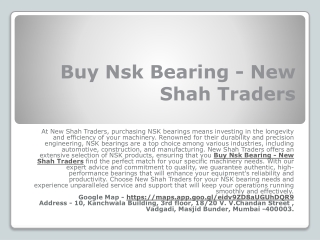 Buy Nsk Bearing - New Shah Traders