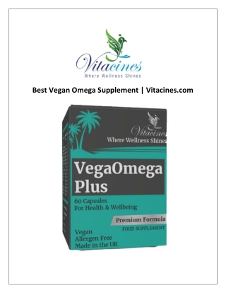 Best Vegan Omega Supplement | Vitacines.com