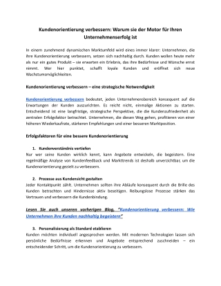 Kundenorientierung verbessern: Warum sie der Motor für Ihren Unternehmenserfolg