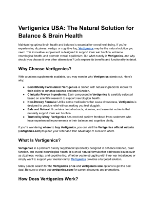vertigenics usa the natural solution for balance