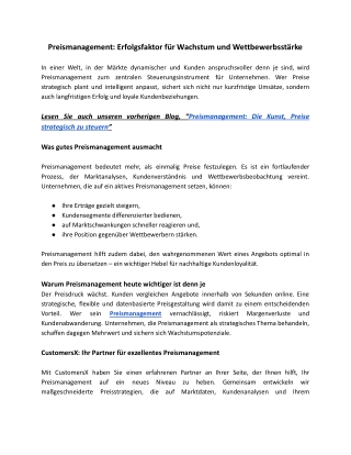 Preismanagement: Erfolgsfaktor für Wachstum und Wettbewerbsstärke