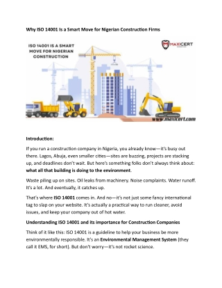 why iso 14001 is a smart move for nigerian