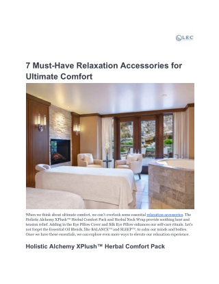 7 Must-Have Relaxation Accessories for Ultimate Comfort