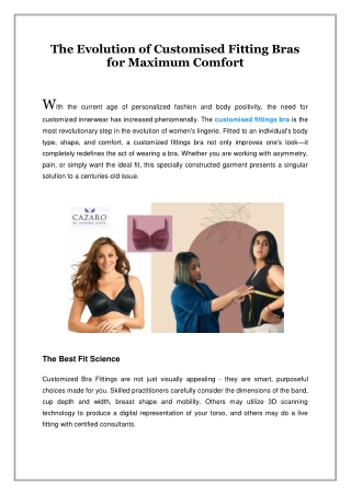 The Evolution of Customised Fitting Bras for Maximum Comfort