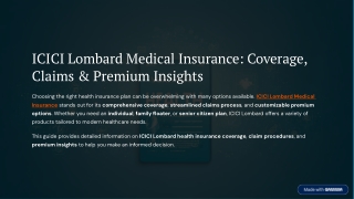 ICICI Lombard Medical Insurance Guide 2025: Coverage, Claims & Premium Explained