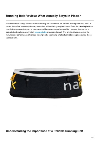 running belt review what actually stays in place