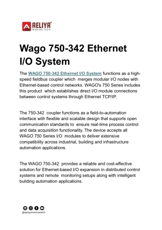 wago 750 342 ethernet i o system