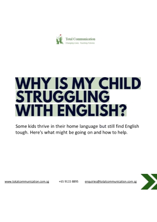 why is my child struggling with english