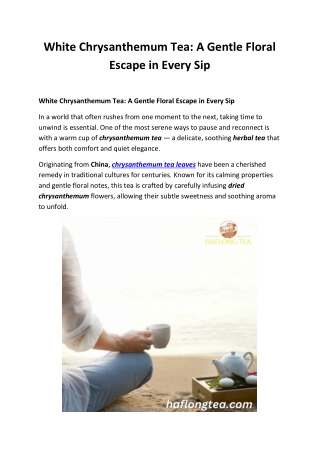 Organic Chrysanthemum Tea – Dried Loose Leaf Herbal Tea