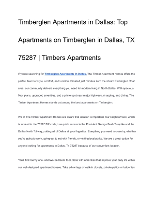 Timberglen Apartments in Dallas_ Top Apartments on Timberglen in Dallas, TX 75287 _ Timbers Apartments