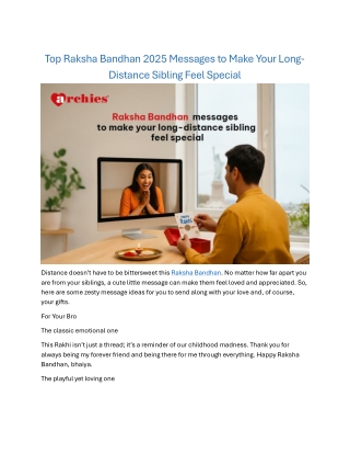 Top Raksha Bandhan 2025 Messages to Make Your Long